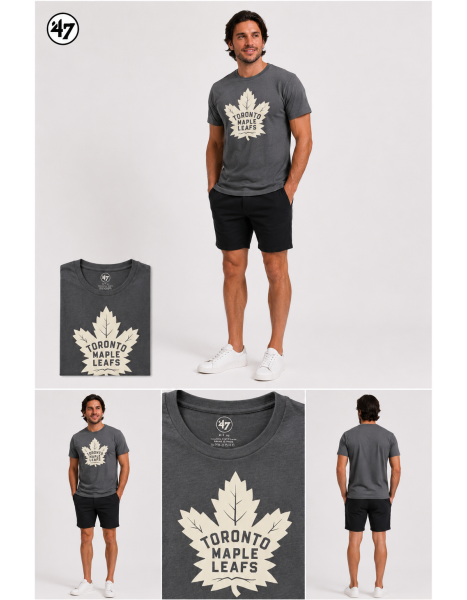 Erkek Antrasit Toronto Maple Leafs Baskılı Bisiklet Yaka Tişört Erkek Antrasit Toronto Maple Leafs Baskılı Bisiklet Yaka Tişört