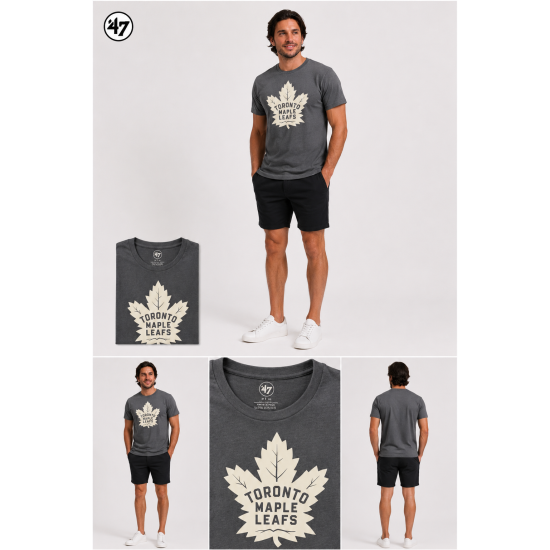 Erkek Antrasit Toronto Maple Leafs Baskılı Bisiklet Yaka Tişört Erkek Antrasit Toronto Maple Leafs Baskılı Bisiklet Yaka Tişört