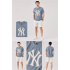 '47 Brand New York Yankees Baskılı İndigo Mavi / Kot Mavi Erkek T-Shirt