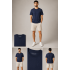 AllSaints Men's Tonic Minimal Logo Bisiklet Yaka Erkek Tişört – Lacivert (GENİŞ KESİM)