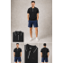 BOSS Beyaz Çizgili Fermuar Yaka Siyah Polo Yaka T-Shirt