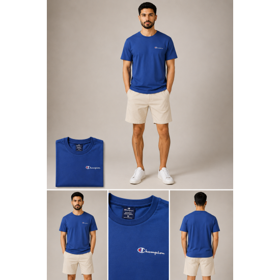 Champion Unisex Mavi Logo Nakışlı Oversize Tişört Champion Unisex Mavi Logo Nakışlı Oversize Tişört