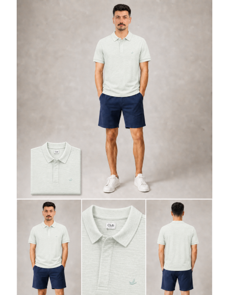 Club Juell Minimal Logolu Su Yeşili Polo Yaka T-Shirt Club Juell Minimal Logolu Su Yeşili Polo Yaka T-Shirt