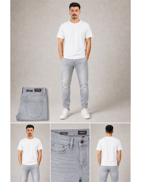 Erkek Açık Gri Slim Fit Jean Pantolon - Jac & Jnes (Glenn) Erkek Açık Gri Slim Fit Jean Pantolon - Jac & Jnes (Glenn)