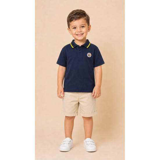 Erkek Çocuk Lacivert Fenerbahçe Logolu Polo Yaka Tişört Erkek Çocuk Lacivert Fenerbahçe Logolu Polo Yaka Tişört