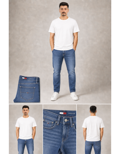 Erkek Mavi Scanton Slim Fit Jean Pantolon - Tomy Jeans Erkek Mavi Scanton Slim Fit Jean Pantolon - Tomy Jeans