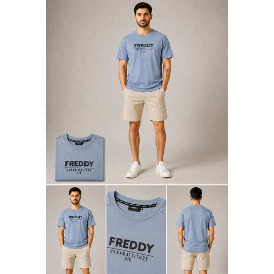 Freddy Men's Urban Attitude Bisiklet Yaka Erkek Tişört – İndigo Mavi Freddy Men's Urban Attitude Bisiklet Yaka Erkek Tişört – İndigo Mavi