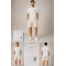 GANT Erkek Kırık Beyaz / Açık Gri Kolları Şeritli Nakış Logolu T-Shirt