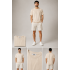 Look Men's Basic Solid Oversize Bisiklet Yaka Erkek Tişört – Bej