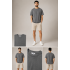 Look Men's Basic Solid Oversize Bisiklet Yaka Erkek Tişört – Mineral Gri