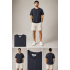 Look Men's Basic Solid Oversize Bisiklet Yaka Erkek Tişört – Siyah