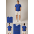 Jacob Cohén Unisex Saks Mavisi Logo Baskılı Oversize Tişört