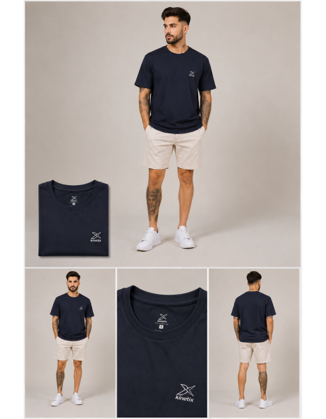 Kinetix Men's Basic Minimal Logo Bisiklet Yaka Erkek Tişört – Siyah Kinetix Men's Basic Minimal Logo Bisiklet Yaka Erkek Tişört – Siyah