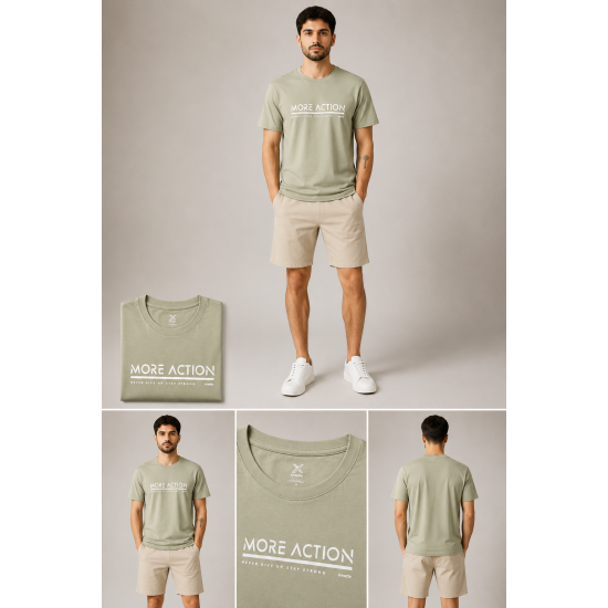 Kinetix Men's More Action Bisiklet Yaka Erkek Tişört – Çağla Yeşili Kinetix Men's More Action Bisiklet Yaka Erkek Tişört – Çağla Yeşili