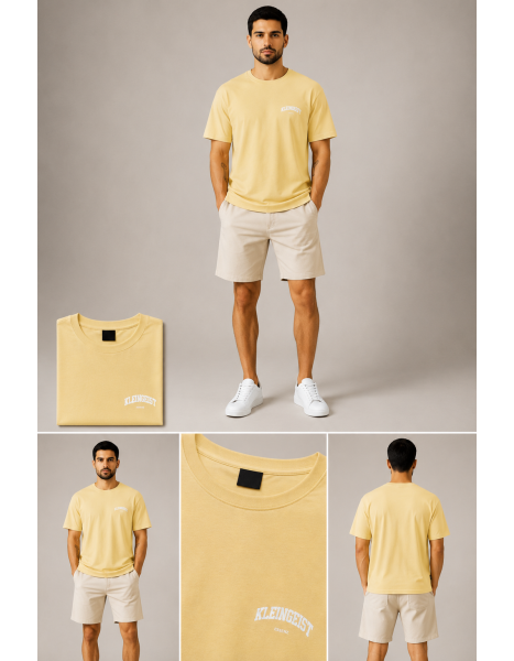 Kleingeist Unisex Pastel Sarı Essenz Baskılı Oversize Tişört Kleingeist Unisex Pastel Sarı Essenz Baskılı Oversize Tişört
