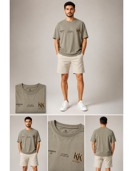 Kleinigkeit Men's Coordinates Graphic Bisiklet Yaka Erkek Tişört – Haki Kleinigkeit Men's Coordinates Graphic Bisiklet Yaka Erkek Tişört – Haki