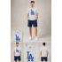 Los Angeles Dodgers Mavi Logolu Gri Melanj T-Shirt
