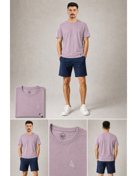 Los Angeles Dodgers Nakış Logolu Lila T-Shirt Los Angeles Dodgers Nakış Logolu Lila T-Shirt