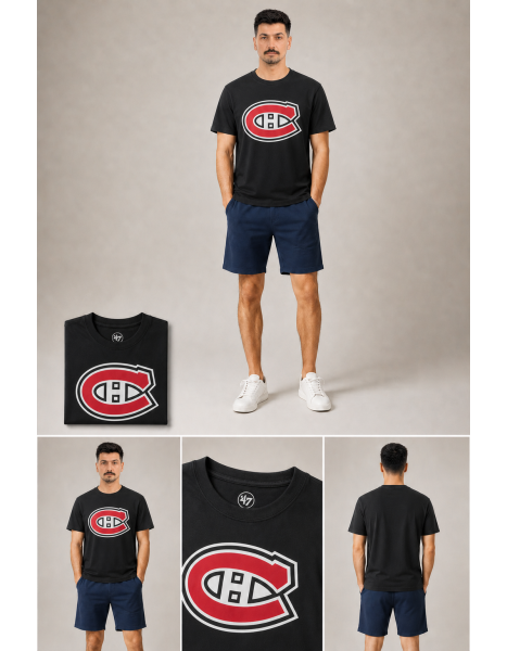 Montreal Canadiens Logolu Siyah T-Shirt Montreal Canadiens Logolu Siyah T-Shirt