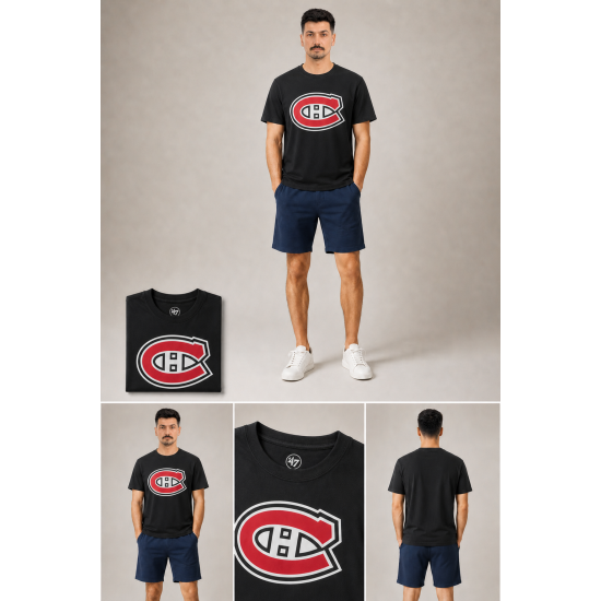 Montreal Canadiens Logolu Siyah T-Shirt Montreal Canadiens Logolu Siyah T-Shirt