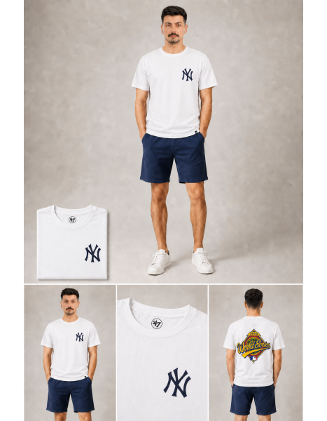 New York Yankees 1996 World Series Sırt Baskılı Beyaz T-Shirt New York Yankees 1996 World Series Sırt Baskılı Beyaz T-Shirt