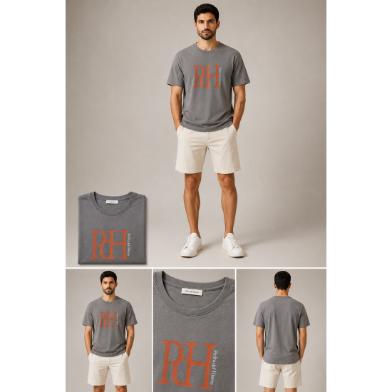 Pedro del Hierro Men's Monogram Logo Bisiklet Yaka Erkek Tişört – Vizon Gri Pedro del Hierro Men's Monogram Logo Bisiklet Yaka Erkek Tişört – Vizon Gri