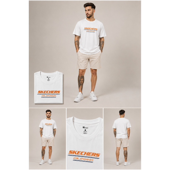 Skechers Men's California Graphic Bisiklet Yaka Erkek Tişört – Beyaz Skechers Men's California Graphic Bisiklet Yaka Erkek Tişört – Beyaz