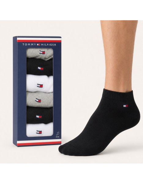 Tommy Hilfiger Erkek 6'lı Ankle Çorap Seti – Konfor ve Şıklık Bir Arada Tommy Hilfiger Erkek 6'lı Ankle Çorap Seti – Konfor ve Şıklık Bir Arada