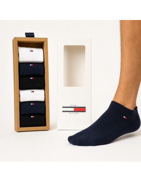 Tommy Hilfiger Erkek 6'lı Özel Kutulu Bilek (Patik) Çorap Seti